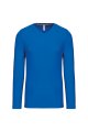 Heren T-shirt lange mouw V Hals Kariban K358 LIGHT ROYAL BLUE